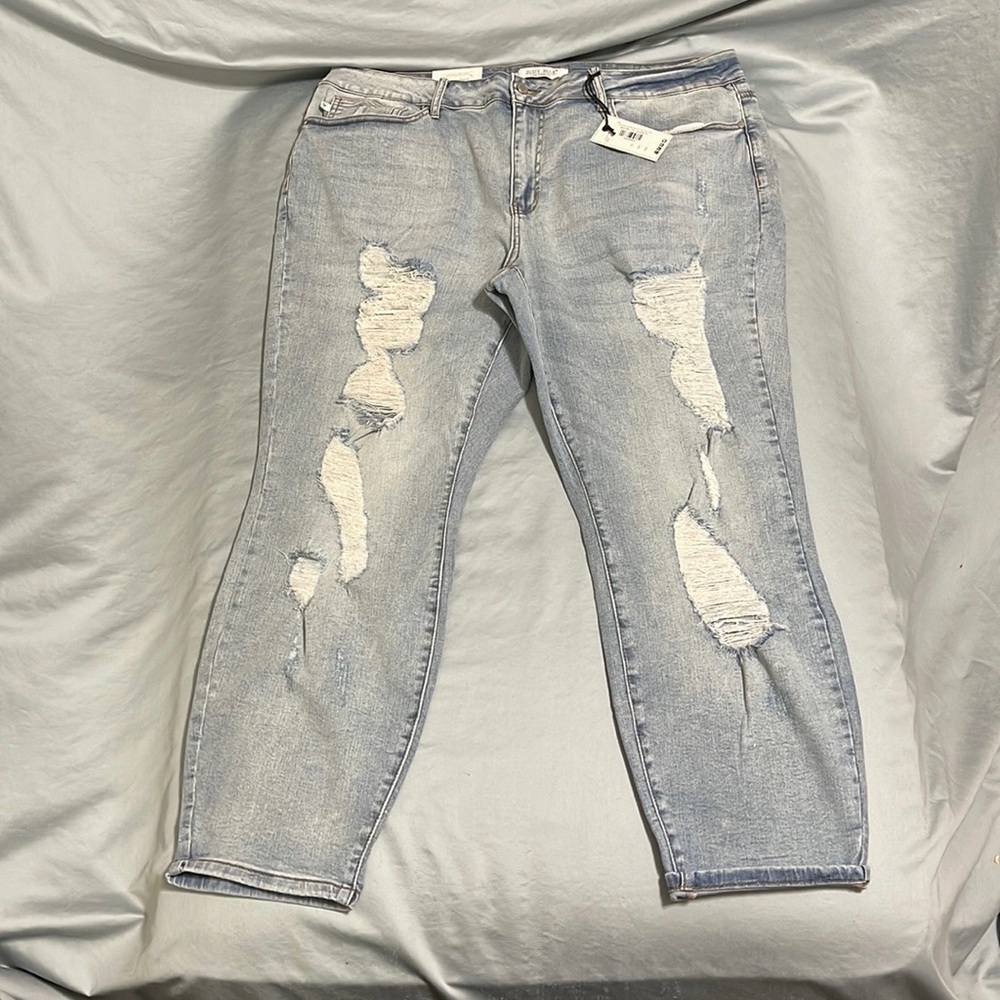 Judy Blue Jeans Boyfriend Mid Rise light blue NWT 22W